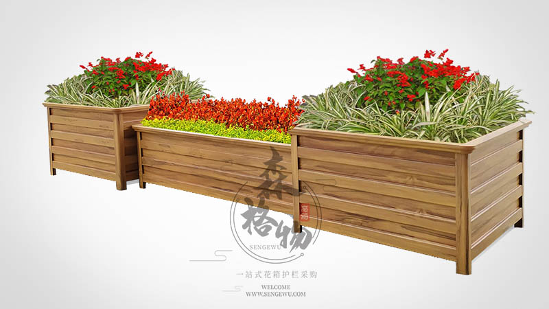 撫州黃檀木紋鋁合金組合花箱