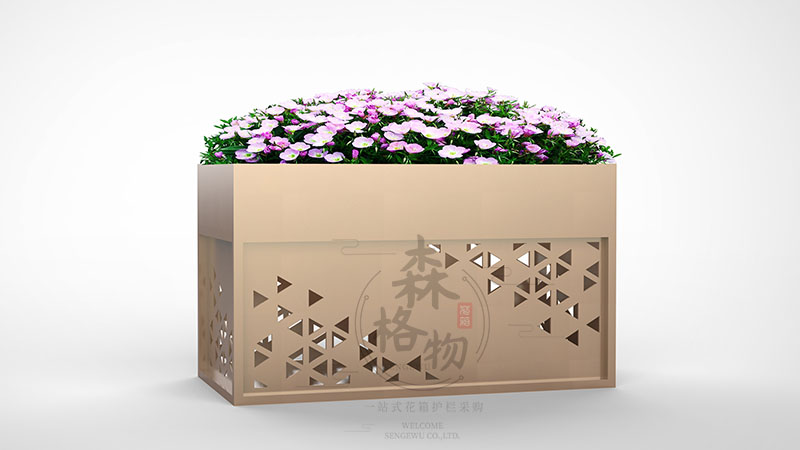 長治長方形鐵藝花槽成品不銹鋼種植樹箱