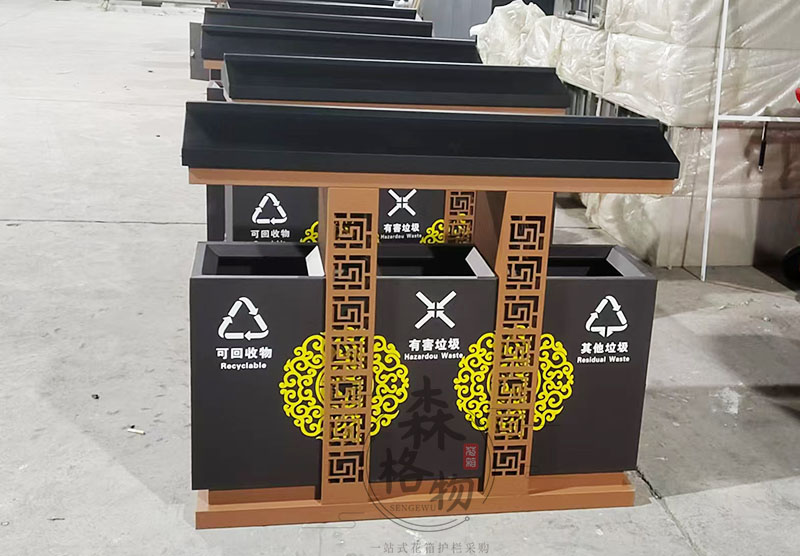 河北花箱案例：雕刻藝術(shù)垃圾箱