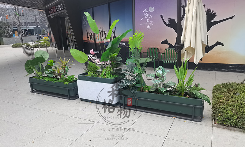 河北花箱案例：商業(yè)街庭院風(fēng)花箱隔斷
